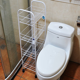 浴室置物架卫生间落地层架厨房可移动不锈钢缝隙收纳柜储物带轮子