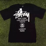 现货 Stussy World Tour Tee 世界巡游 短袖T恤 经典 黑白