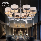 大气圆形美式欧式水晶吊灯客厅灯餐厅卧室灯温馨创意个性简约现代