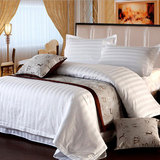 宾馆酒店床上用品批发四件套三4件套旅馆纯白色床单床笠被套床品