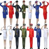 新款男女海军陆军空军制服影视升国旗同款演出表演服乐队白色军装
