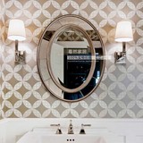 椭圆镜子美式仿古浴室玄关镜装饰卫浴欧式古典卫生间壁挂镜 M401