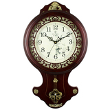 谟迪雅钟表挂钟实木客厅中式时钟复古大号挂表玻璃钟面静音石英钟