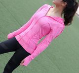 女子户外健身运动外套拉链带帽衫速干上衣瑜伽跑步夹克修身弹力衣