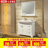 心海伽蓝卫浴柜落地橡木浴室柜0.8米-1.2米欧式洗脸盆柜组合WX003