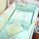 婴儿床品套件 天鹅绒 宝宝床上用品 婴儿床围 婴儿棉被子春秋冬