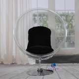 凯尔迪家具带底盘球形泡泡椅 坐垫休闲转椅 半圆亚克力透明椅