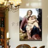卡卡画苑 仿真油画 欧洲油画挂画墙画 大幅圣母油画 天使人物油画