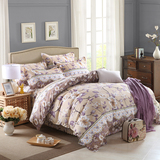 床上用品秋冬纯棉磨毛四件套全棉1.8m床单式被套欧式古典花纹米色