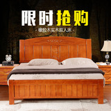 新中式卧室床雕花木床 纯实木床双人1.5 1.8白色床厂家直销 2米床