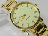 美国代购kate spade new york 1YRU0096金色不锈钢水钻女士手表