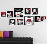 客厅黑白装饰画美女人物卧室创意挂画酒店网咖现代简约照片墙画