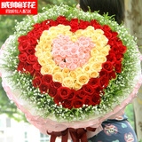 99朵红玫瑰花束生日送女友表白鲜花速递北京上海花店同城送花上门