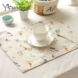 AISA HOME 韩国纯棉卡通可爱双层布艺学生餐垫儿童碗垫 西餐桌垫
