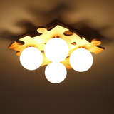创意实木灯现代简约实木DIY吸顶灯 温馨卧室客厅组合北欧日式顶灯