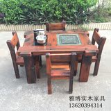 老船木茶桌椅组合仿古中式功夫泡茶台实木茶几小户型阳台户外家具