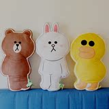 可爱卡通外贸韩国原单line 抱枕超大号布朗熊可妮兔靠垫公仔礼物