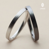 LINXUS成说 925银镀铂金情侣戒指 简约磨砂男女对戒黑色原创设计