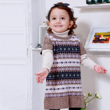 童装女童70%羊毛毛衣连衣裙子冬季中长款儿童2-3-4岁套头针织衫