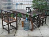 仿古家具 中式茶桌茶椅组合 实木休闲茶道桌 1.6米加水功夫茶桌椅
