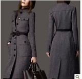 雅莹正品代购2015冬新款中长款气质修身羊毛大衣女羊毛呢外套大码