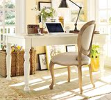 地中海风格纯色全实木书桌欧美式田园学习桌办公专用写字台电脑桌