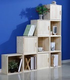 实木 环保 松木免漆 儿童书柜 自由组合实木松木小书柜方柜收纳柜