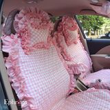 女性车饰座垫韩国田园布艺汽车座垫四季通用高档欧式时尚蕾丝坐垫