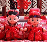 PP棉结婚礼物婚庆用品压床玩偶布娃娃一对大号新品红太子毛绒玩具