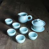 龙泉青瓷盖碗茶具 陶瓷三才盖碗 功夫茶具套装泡茶陶瓷套装