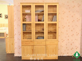 广州全实木松木家具订制定做书柜架带玻璃门自由组合现代简约储物