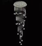 新颖创意八芒星吊灯 星星吊灯 客厅水晶吊灯 全八角珠螺旋楼梯灯