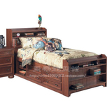 【KB017】美式乡村男孩房组合床实木家具定制田园双人床带书架床