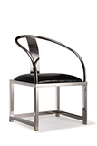 时尚简约现代不锈钢休闲椅太师椅子复古真皮坐垫五金家具定制餐椅