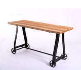美式工业风铁木家具边桌玄关 餐厅边桌 可移动长方形餐桌 咖啡桌