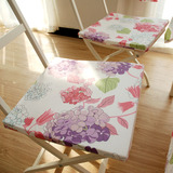 韩式田园 海绵椅子垫 坐垫餐椅垫 方形帆布座垫 布艺 紫色迷情