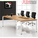 定制简约现代风格会议桌2.4米钢木结构会议台办公桌会议室接待桌