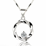 S925纯银饰品 柔美钻石项链 女款吊坠锁骨链时尚可爱创意生日礼物
