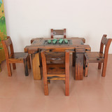 老船木茶桌椅组合实木客厅茶桌茶台茶道桌1.2米茶几阳台休闲桌椅