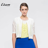 Etam艾格 2016夏季女装专柜正品时尚新款镂空圆领开衫外套B486