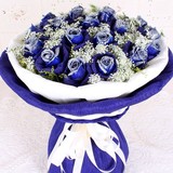 11朵蓝色妖姬蓝玫瑰花束生日祝福鲜花速递上海杭州深圳苏州鲜花店