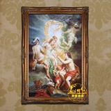 欧式手绘有框油画客厅装别墅玄关壁炉抽象装饰画天使古典人物RW40