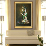 大芬精品古典人物油画曾浩敦煌飞天佛玄关客厅卧室会所《供养天》