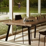 实木铁艺写字台 美式简约欧法式私人定做复古loft 餐桌松木桌椅