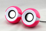 迷你圆球型眼睛笔记本高音质小音箱平板电脑音箱可爱粉红纯色音响