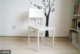 简约宜家个性现货现代时尚钢木结构白色餐椅子多用椅子