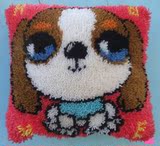 3D段段绣毛线绣地毯绣钩针绣抱枕靠垫小狗两件包邮