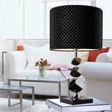 高档奢华黑色水晶台灯创意时尚样板房灯欧式现代简约卧室床头灯布