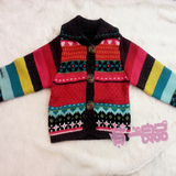 051 Cati*mini新款儿童女童毛衣开衫外套针织衫纯手工编织镂空