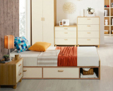 韩式双人床板式简约储物床小户型实用多功能收纳单人大床1.8米1.5